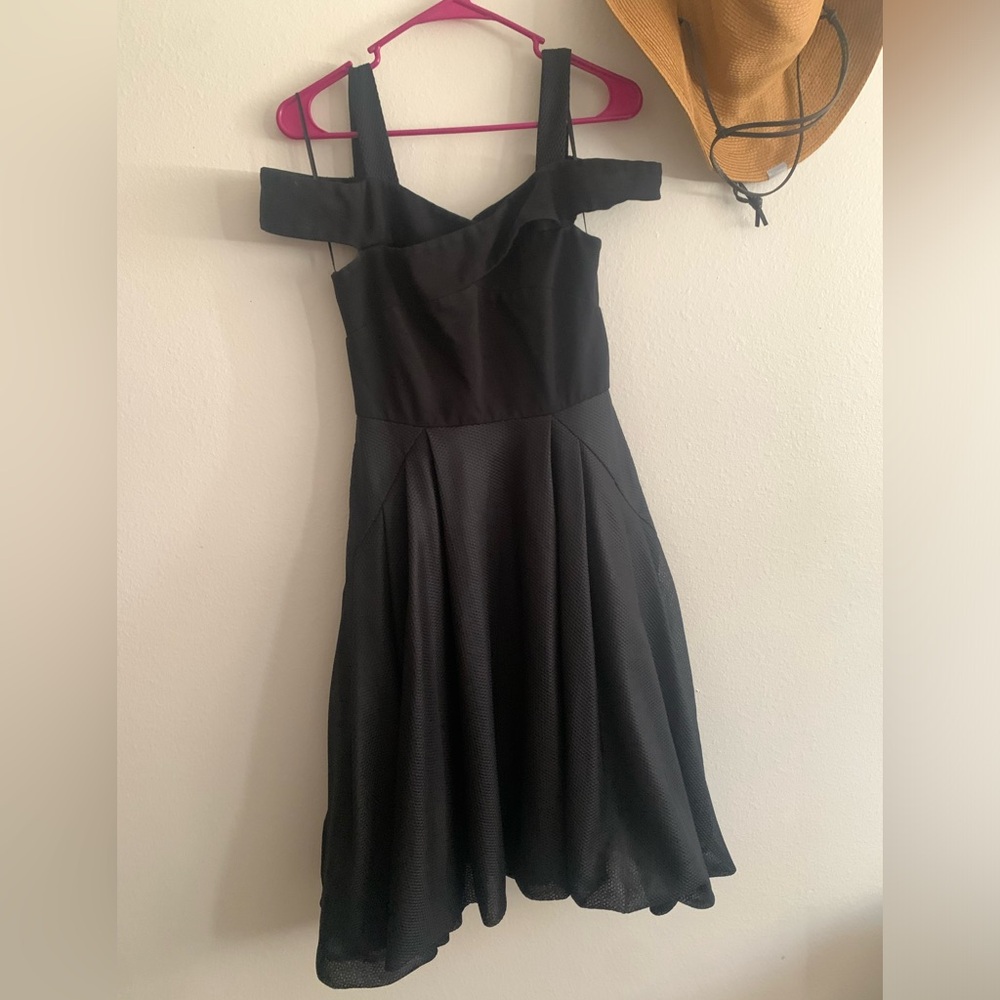 Black off the shoulder party dress